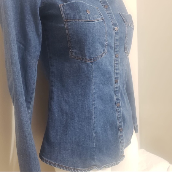🧩Handcrafted Denim Pull&Bear Collared Blouse - Picture 4 of 7